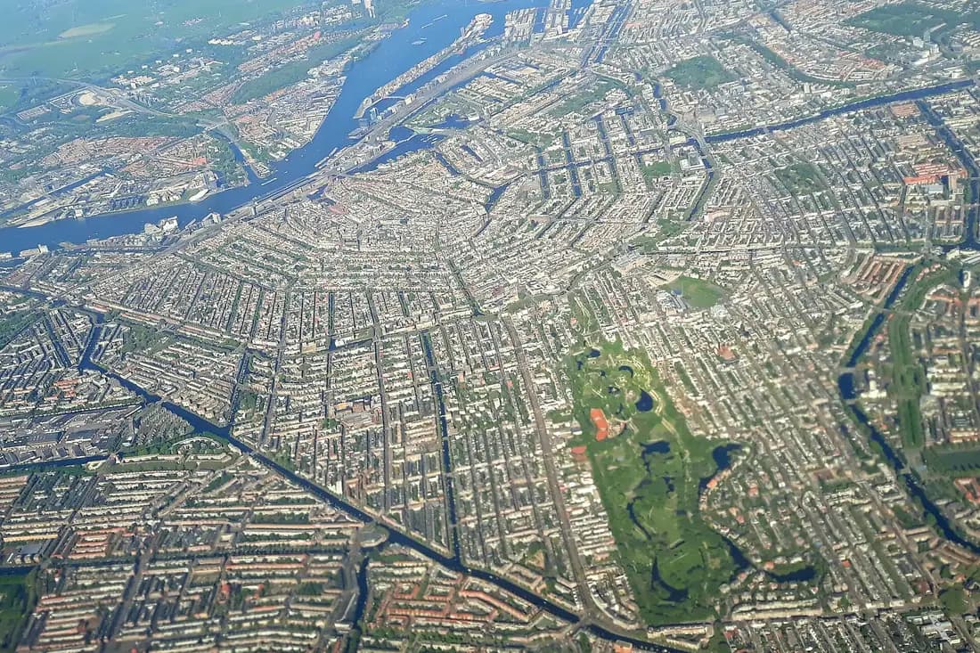 Aerial view of Amsterdam