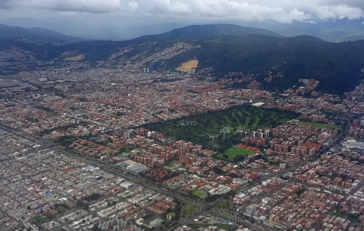 Aerial view of Bogotá