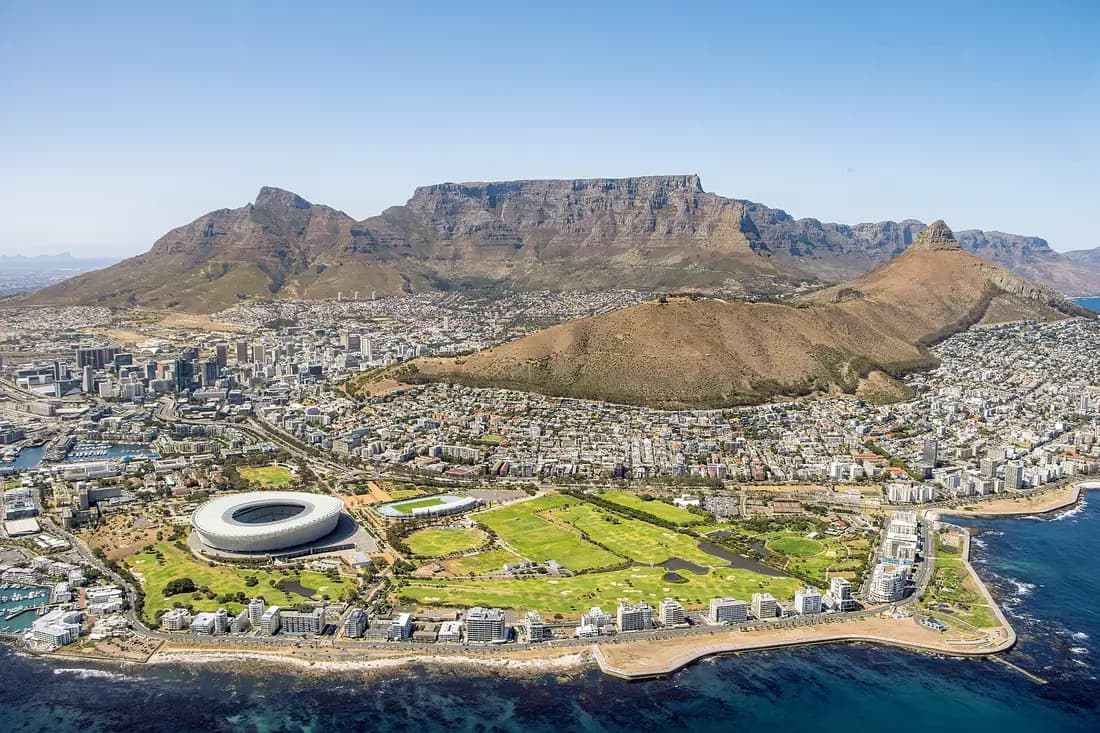Aerial view of Cape Town