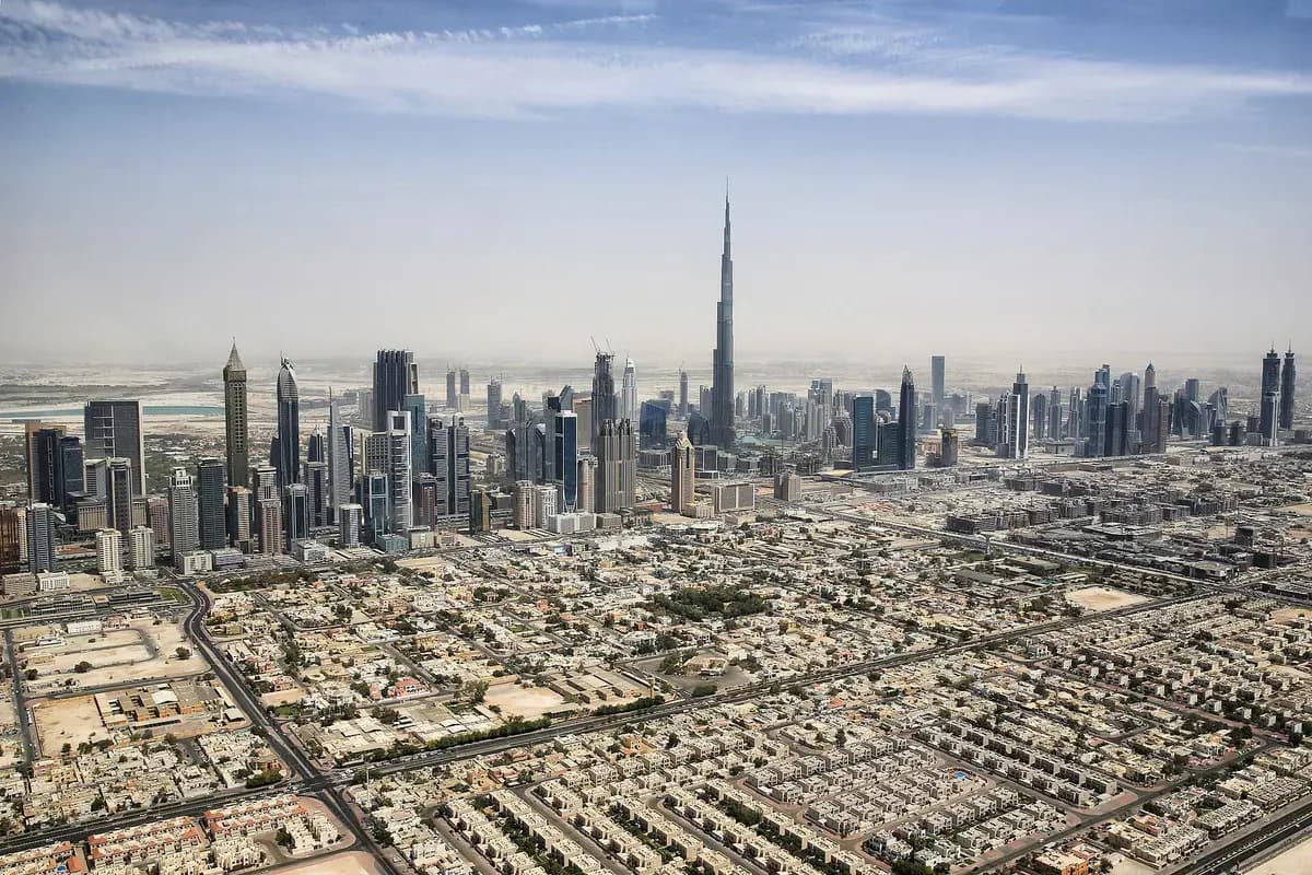 Aerial view of Dubai