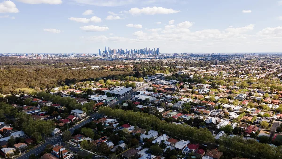 Aerial view of Melbourne