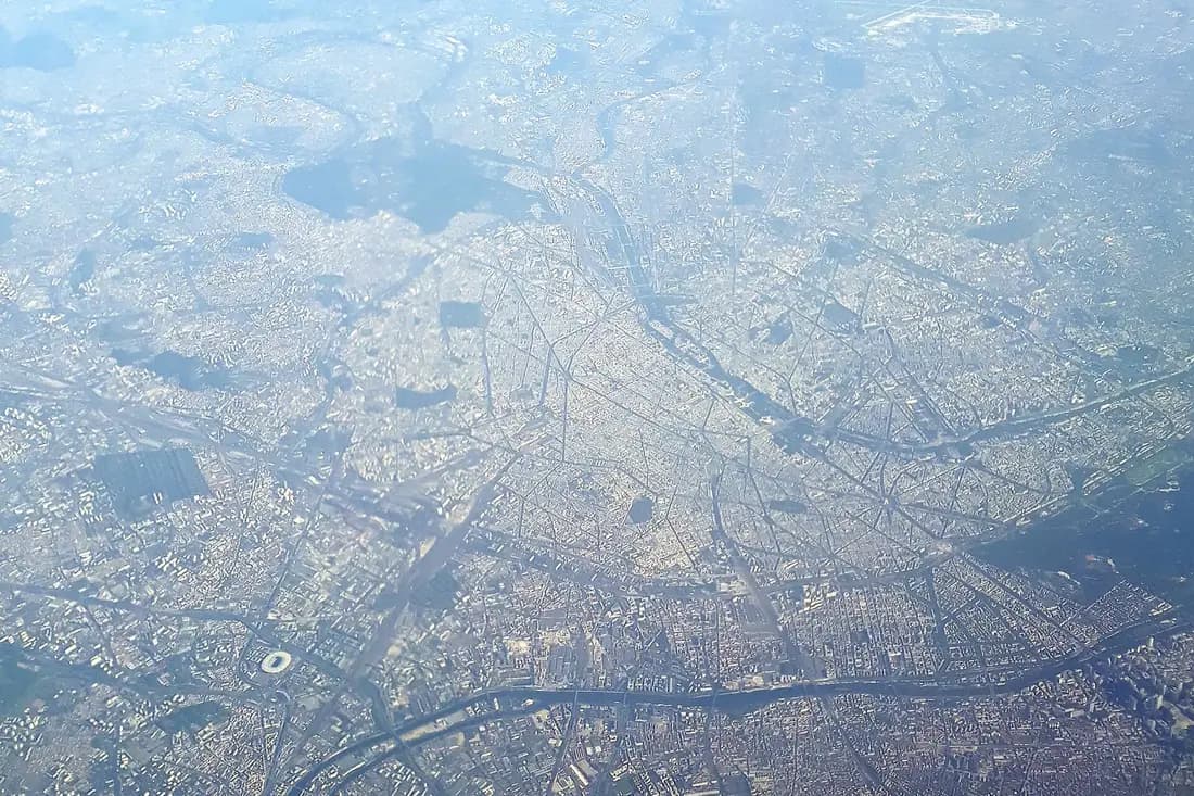 Aerial view of Paris