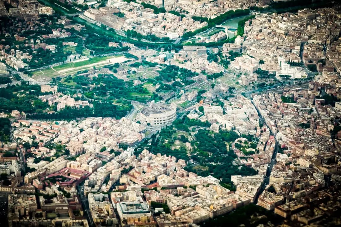 Aerial view of Rome