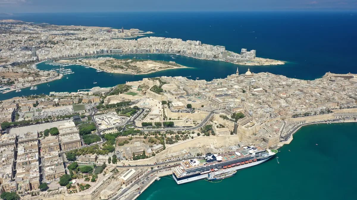 Aerial view of Valletta