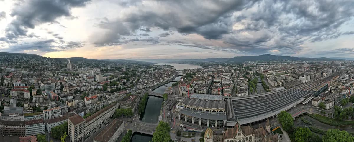 Aerial view of Zurich