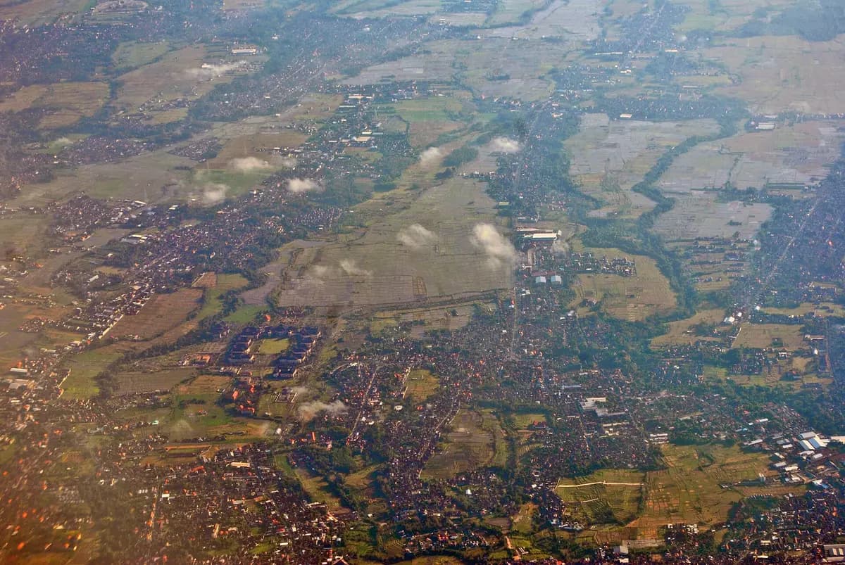 Aerial view of Bali (Denpasar)