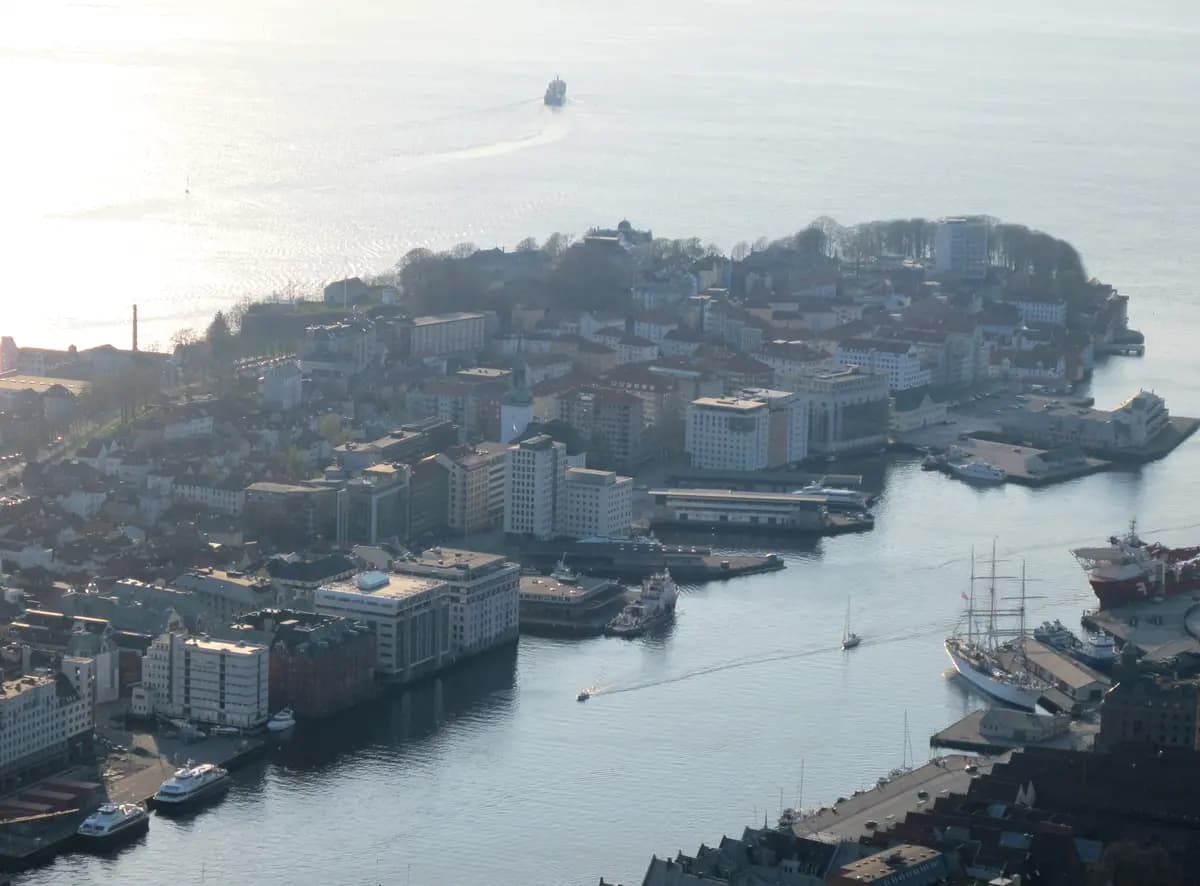 Aerial view of Bergen