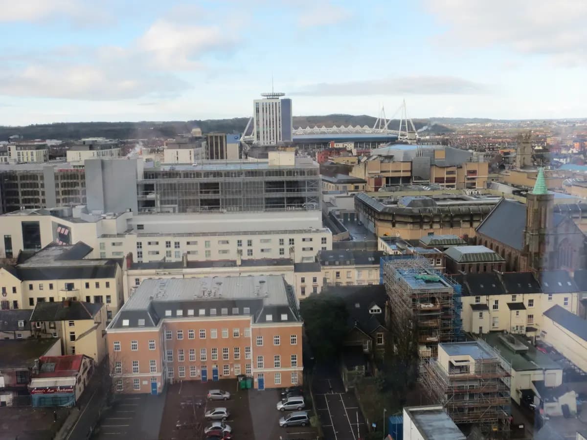 Aerial view of Cardiff
