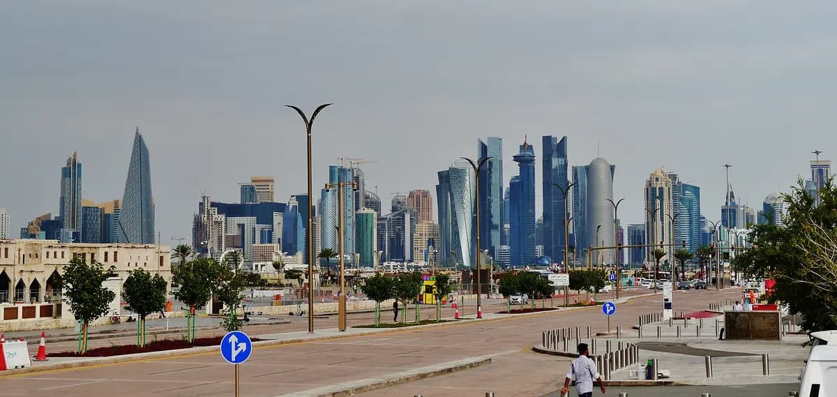 Aerial view of Doha