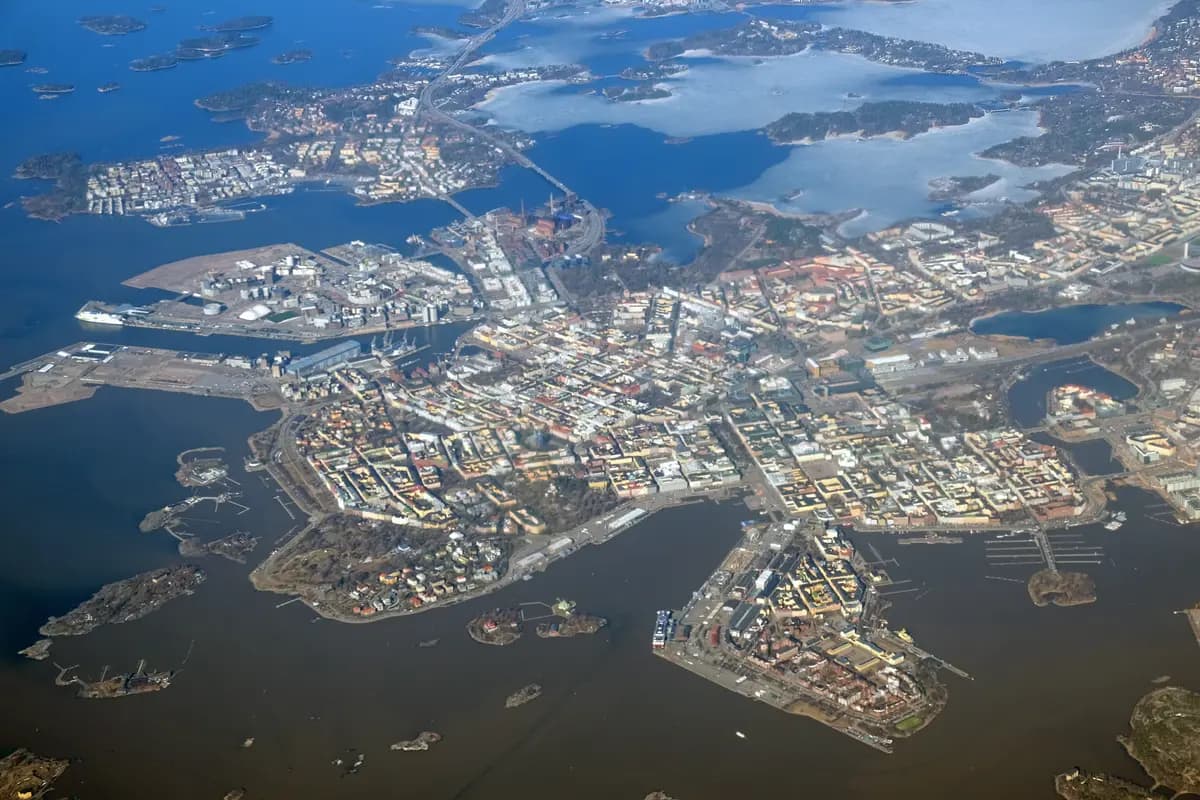 Aerial view of Helsinki