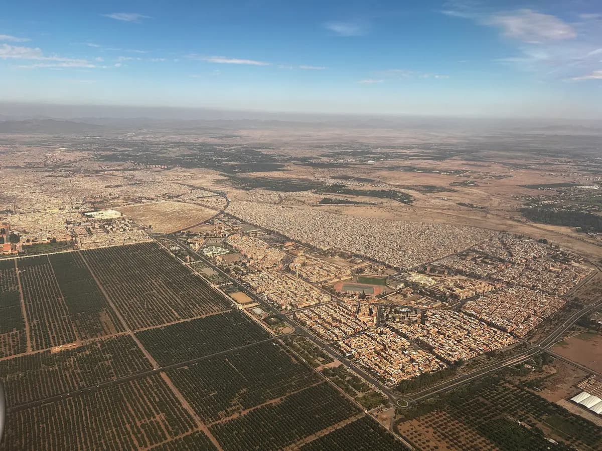 Aerial view of Marrakech