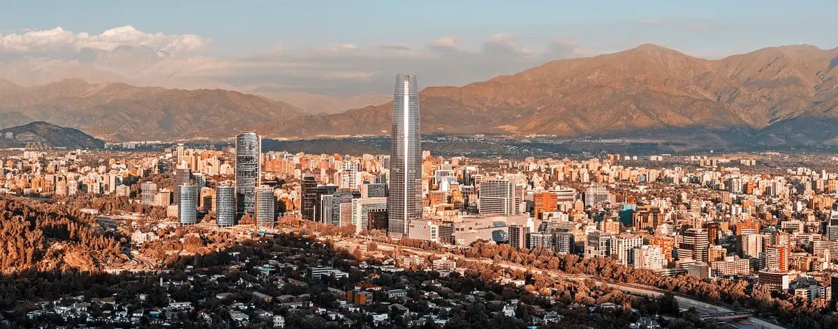 Aerial view of Santiago
