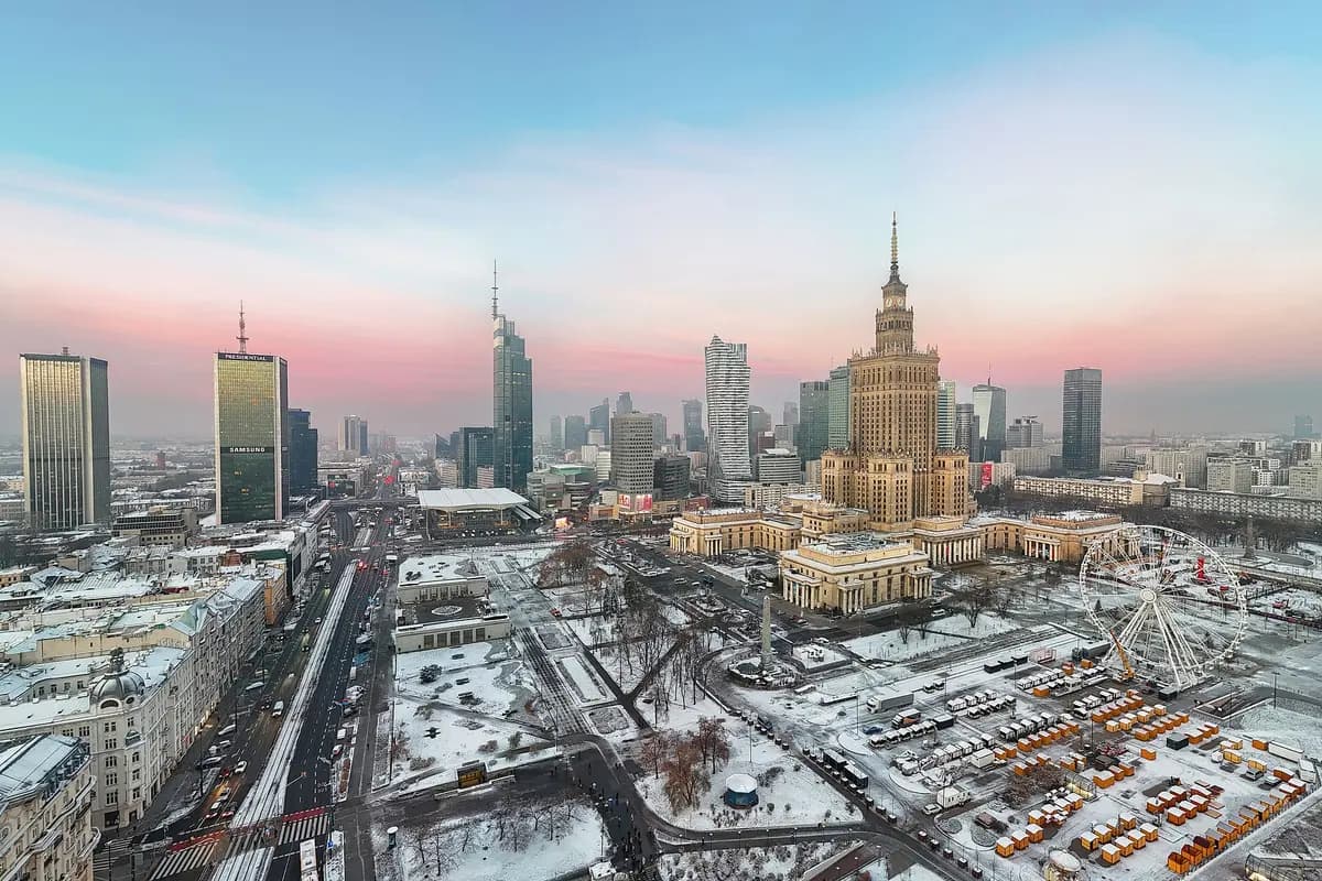Aerial view of Warsaw
